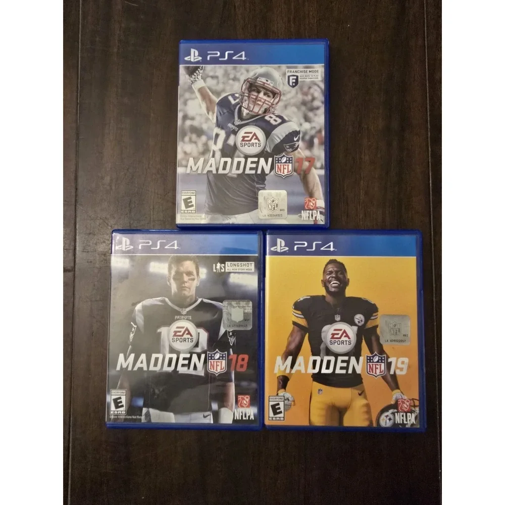 PS4 Playstation Lot of 3 Madden 17 18 19 NFL Football Video Games Rated E